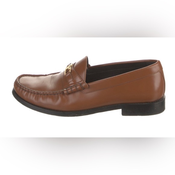 Authentic Celine Triomphe Brown Loafers 38 7.5 - Picture 2 of 5